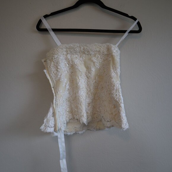 Janice Martin Strapless Peplum Beaded Tube Top Wedding Size XS - Picture 5 of 8